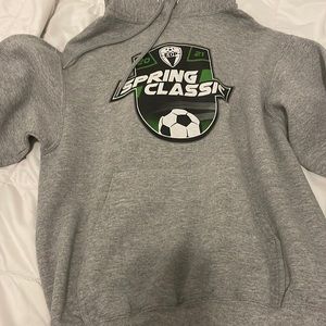 Size small - green black and grey soccer hoodie